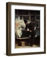 The Collector of Engravings, circa 1860-62-Honore Daumier-Framed Giclee Print