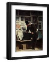 The Collector of Engravings, circa 1860-62-Honore Daumier-Framed Giclee Print