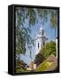 The collegiate church. Historic town Durnstein located in wine-growing area. Lower Austria-Martin Zwick-Framed Stretched Canvas