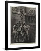 The Colliery Disaster at Seaham, Explorers Descending the Pit to Rescue the Men Below-null-Framed Giclee Print