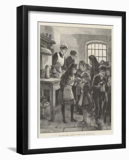 The Colliery Strikes, Distress in a Colliery Village, Distributing Soup-William Heysham Overend-Framed Giclee Print