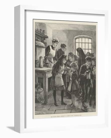 The Colliery Strikes, Distress in a Colliery Village, Distributing Soup-William Heysham Overend-Framed Giclee Print