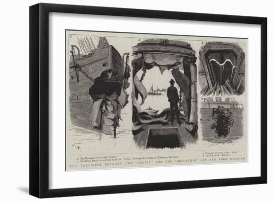 The Collision Between the Celtic and the Britannic Off New York Harbour-Joseph Nash-Framed Giclee Print