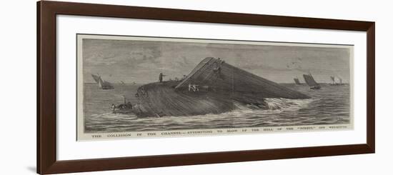 The Collision in the Channel, Attempting to Blow Up the Hull of the Forest, Off Weymouth-William Edward Atkins-Framed Giclee Print