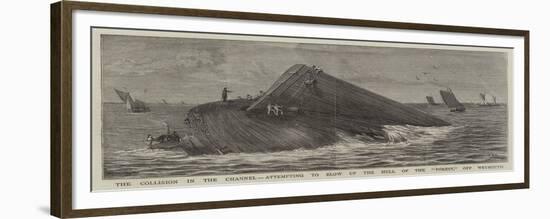 The Collision in the Channel, Attempting to Blow Up the Hull of the Forest, Off Weymouth-William Edward Atkins-Framed Giclee Print