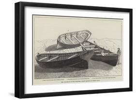The Collision in the Channel, Boats Ashore on Chesil Bank-null-Framed Premium Giclee Print