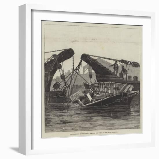 The Collision in the Solent, Removing the Wreck of the Yacht Mistletoe-William Heysham Overend-Framed Giclee Print