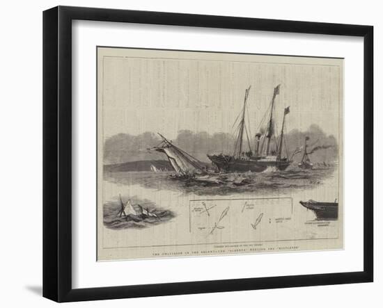 The Collision in the Solent, the Alberta Meeting the Mistletoe-William Edward Atkins-Framed Giclee Print