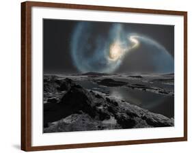 The Collision of the Milky Way And Andromeda Galaxies Seen from the Earth-Stocktrek Images-Framed Photographic Print