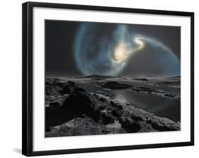 The Collision of the Milky Way And Andromeda Galaxies Seen from the Earth-Stocktrek Images-Framed Photographic Print