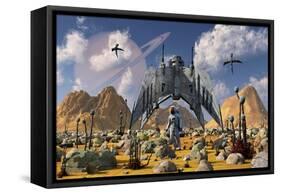 The Colonization of an Alien World During the Day in Earth's Distant Future-Stocktrek Images-Framed Stretched Canvas
