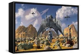 The Colonization of an Alien World During the Day in Earth's Distant Future-Stocktrek Images-Framed Stretched Canvas