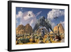 The Colonization of an Alien World During the Day in Earth's Distant Future-Stocktrek Images-Framed Art Print