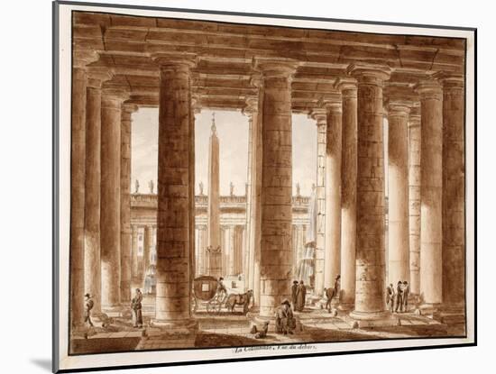 The Colonnade of St. Peter's Square, Seen from Outside, 1833-Agostino Tofanelli-Mounted Giclee Print