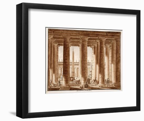 The Colonnade of St. Peter's Square, Seen from Outside, 1833-Agostino Tofanelli-Framed Premium Giclee Print