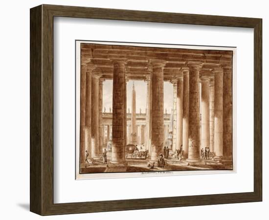 The Colonnade of St. Peter's Square, Seen from Outside, 1833-Agostino Tofanelli-Framed Premium Giclee Print
