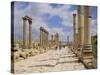 The Colonnaded Street, Cardo Maximus, in the Roman Ruins, Jerash, Jordan-Michael Short-Stretched Canvas