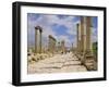 The Colonnaded Street, Cardo Maximus, in the Roman Ruins, Jerash, Jordan-Michael Short-Framed Photographic Print