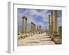 The Colonnaded Street, Cardo Maximus, in the Roman Ruins, Jerash, Jordan-Michael Short-Framed Photographic Print