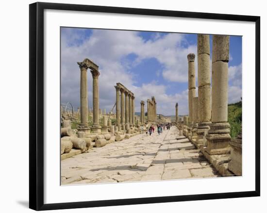 The Colonnaded Street, Cardo Maximus, in the Roman Ruins, Jerash, Jordan-Michael Short-Framed Photographic Print