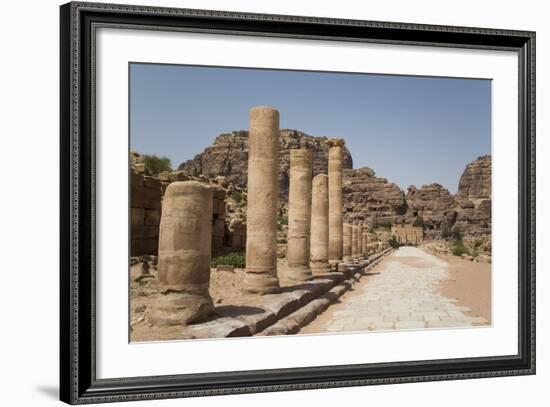 The Colonnaded Street, Dating from About 106 Ad, Petra, Jordan, Middle East-Richard Maschmeyer-Framed Photographic Print