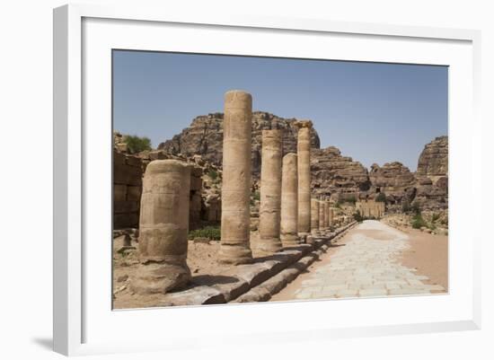 The Colonnaded Street, Dating from About 106 Ad, Petra, Jordan, Middle East-Richard Maschmeyer-Framed Photographic Print