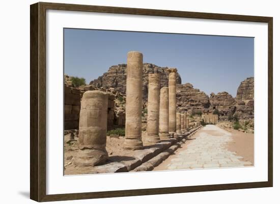 The Colonnaded Street, Dating from About 106 Ad, Petra, Jordan, Middle East-Richard Maschmeyer-Framed Photographic Print