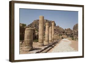 The Colonnaded Street, Dating from About 106 Ad, Petra, Jordan, Middle East-Richard Maschmeyer-Framed Photographic Print