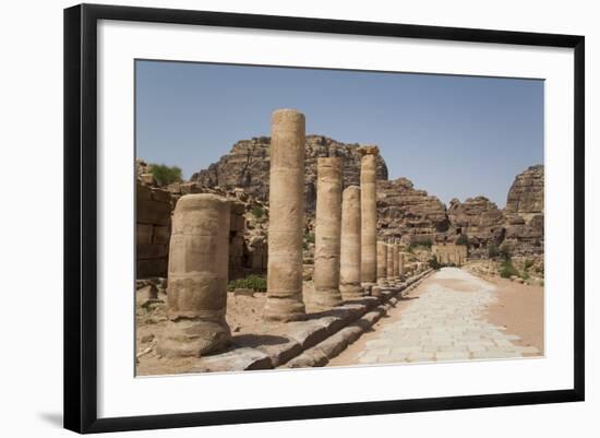 The Colonnaded Street, Dating from About 106 Ad, Petra, Jordan, Middle East-Richard Maschmeyer-Framed Photographic Print