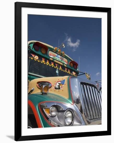 The Colorful Chicken Bus of Guatemala, Antigua, Guatemala, Central America-null-Framed Photographic Print