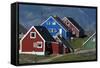 The Colorful Cottages of the Town Narsaq, Greenland-David Noyes-Framed Stretched Canvas