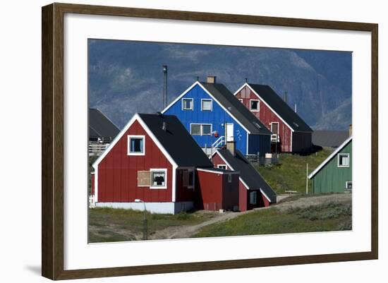 The Colorful Cottages of the Town Narsaq, Greenland-David Noyes-Framed Photographic Print