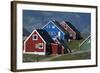 The Colorful Cottages of the Town Narsaq, Greenland-David Noyes-Framed Photographic Print