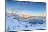 The Colors of Dawn Frame the Fishing Villages Surrounded by Snowy Peaks, Reine, Nordland-Roberto Moiola-Mounted Photographic Print