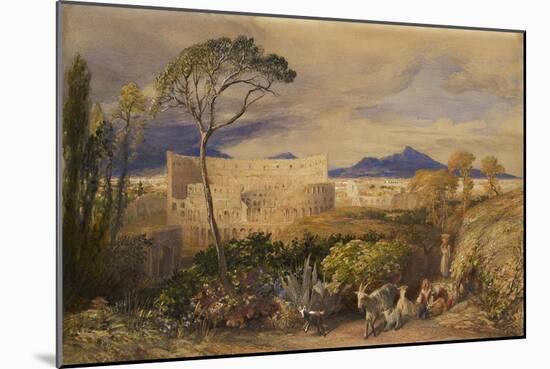 The Colosseum and Alban Mount (W/C and Gouache over Pencil, Chalk and Ink)-Samuel Palmer-Mounted Giclee Print