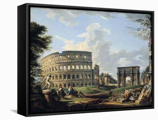 The Colosseum and the Arch of Constantine-Giovanni Paolo Pannini-Framed Stretched Canvas