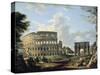 The Colosseum and the Arch of Constantine-Giovanni Paolo Pannini-Stretched Canvas