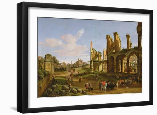 The Colosseum and the Roman Forum, 1711-Gaspar van Wittel-Framed Giclee Print