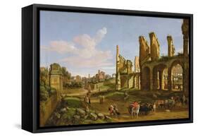 The Colosseum and the Roman Forum, 1711-Gaspar van Wittel-Framed Stretched Canvas