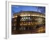 The Colosseum at Night with Traffic Trails, Rome, Lazio, Italy-Christian Kober-Framed Photographic Print