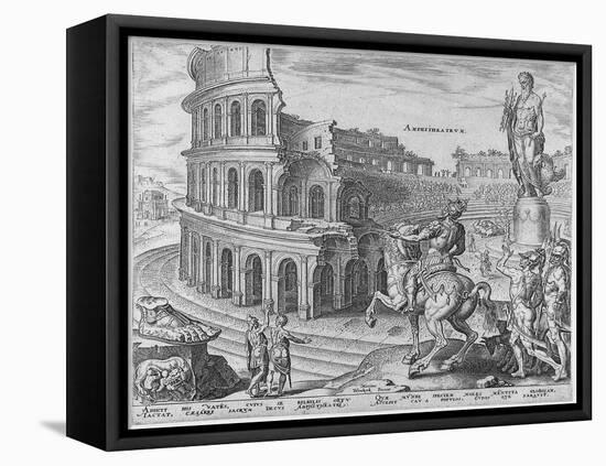 The Colosseum at Rome after Maarten Van Heemskerck, 1572-Philipp Galle-Framed Stretched Canvas