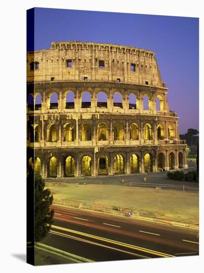 The Colosseum, Floodlit, Rome, Lazio, Italy-Roy Rainford-Stretched Canvas