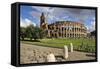 The Colosseum or Coliseum and a Roman Stone Pavement, Rome, Italy-Mauricio Abreu-Framed Stretched Canvas