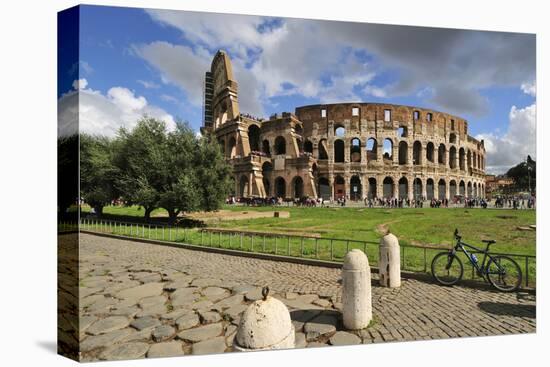 The Colosseum or Coliseum and a Roman Stone Pavement, Rome, Italy-Mauricio Abreu-Stretched Canvas