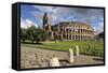 The Colosseum or Coliseum and a Roman Stone Pavement, Rome, Italy-Mauricio Abreu-Framed Stretched Canvas