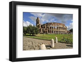 The Colosseum or Coliseum and a Roman Stone Pavement, Rome, Italy-Mauricio Abreu-Framed Photographic Print