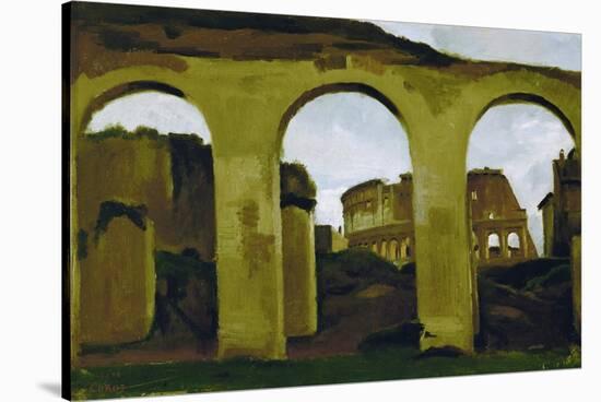 The Colosseum, Seen Across the Arcades of the Basilica Saint Constantine, Rome-Jean-Baptiste-Camille Corot-Stretched Canvas