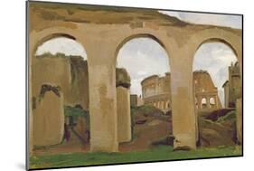 The Colosseum, Seen Through the Arcades of the Basilica of Constantine, 1825-Jean-Baptiste-Camille Corot-Mounted Giclee Print