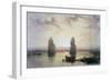 The Colossi of Memnon, at Thebes, During the Inundation, 19th Century-David Roberts-Framed Giclee Print