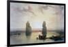 The Colossi of Memnon, at Thebes, During the Inundation, 19th Century-David Roberts-Framed Giclee Print